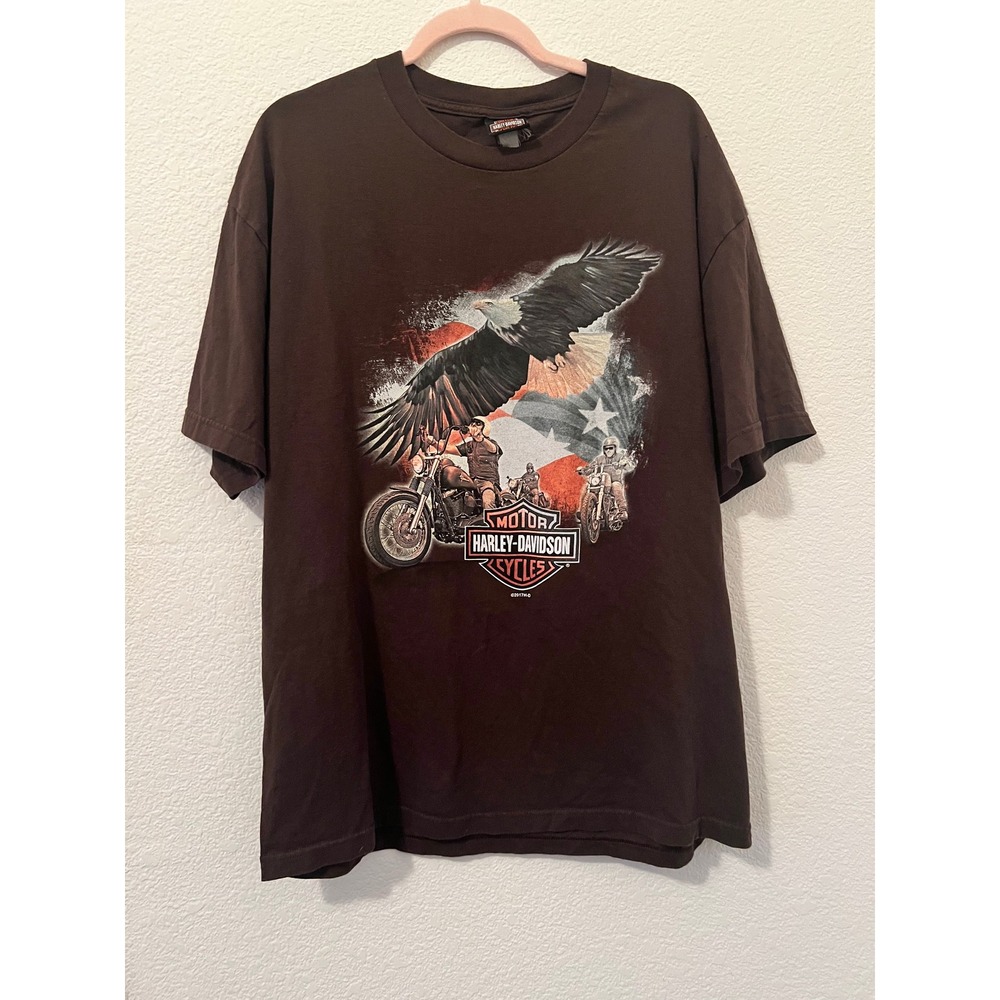 Harley Davidson Scottsdale Arizona T-Shirt Mens XL Brown Eagle Graphic Biker Tee
